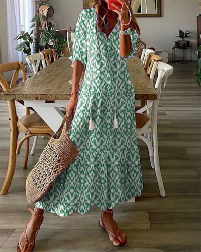 Dianna - Boho Mave Bedekkende Jurk