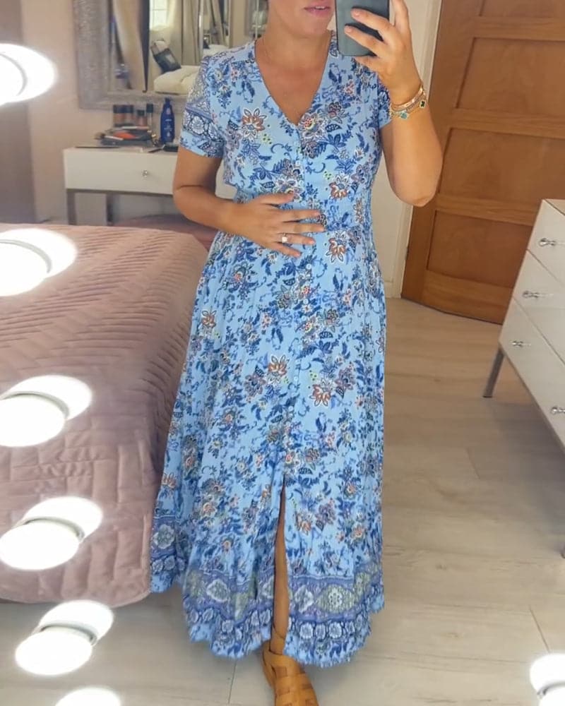 Hailee - Bloemen Maxi Jurk
