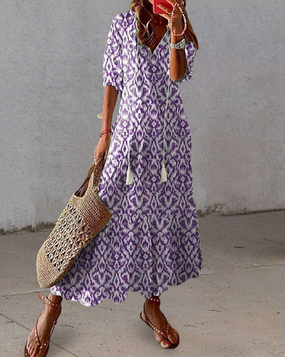 Sidsel | Elegante Boho-jurk met buikbedekking
