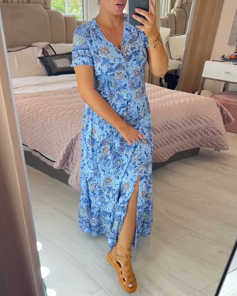 Hailee - Bloemen Maxi Jurk