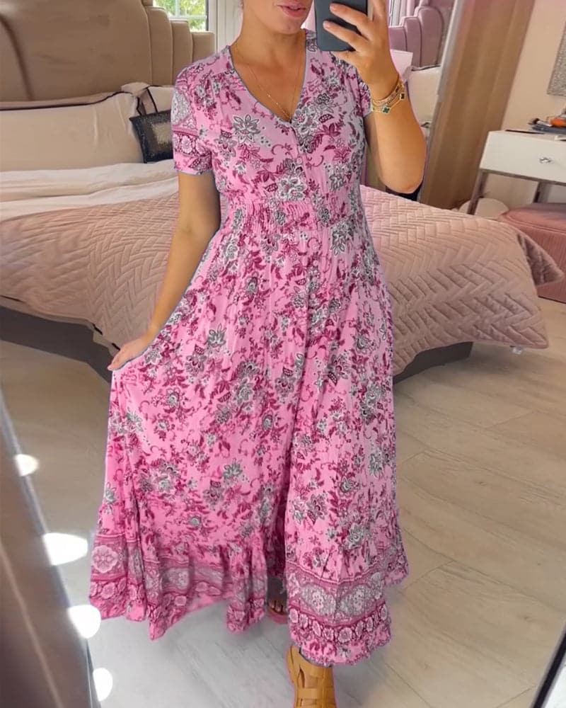 Hailee - Bloemen Maxi Jurk