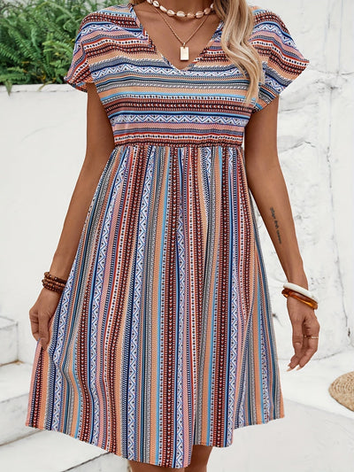 Agnes - Gestreepte Boho Stijl Jurk