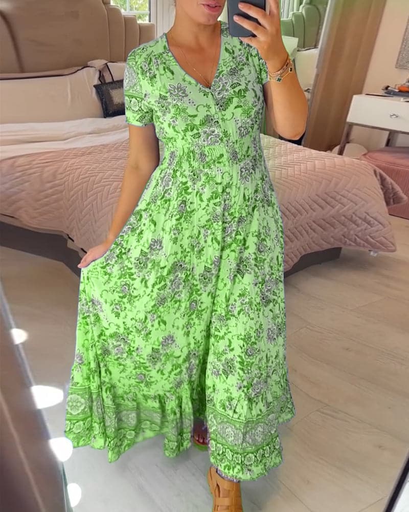 Hailee - Bloemen Maxi Jurk