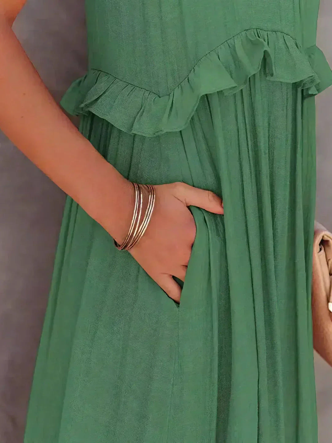 Emilia - Halternek Ruffle Maxi Jurk