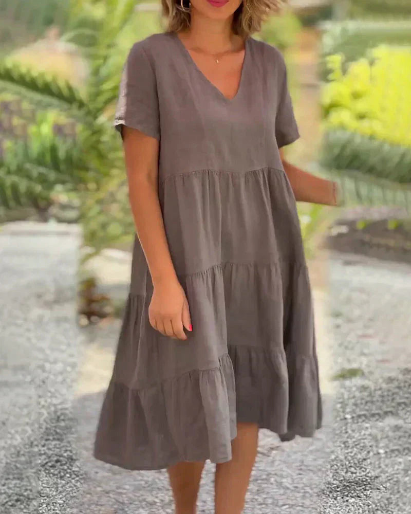 Zoey - Casual Zomer V-hals Jurk