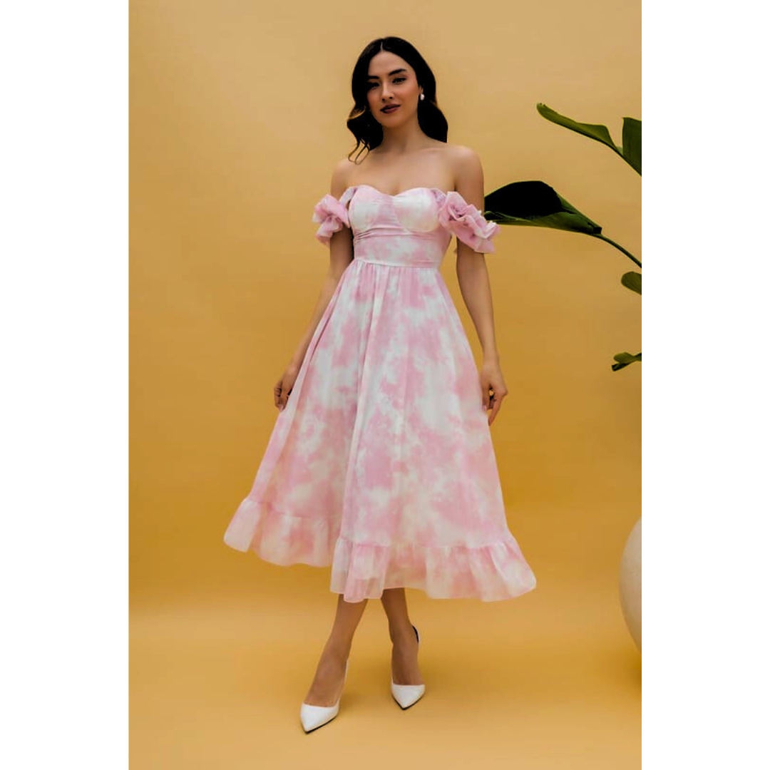 Sarah - Ruffle Midi Jurk