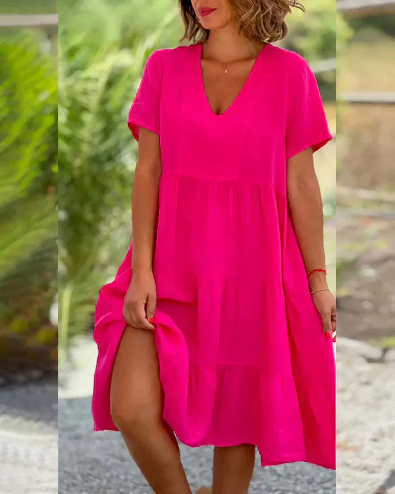 Zoey - Casual Zomer V-hals Jurk
