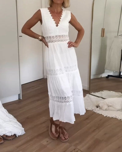 Alexa - Blonde V-Hals Cami Jurk
