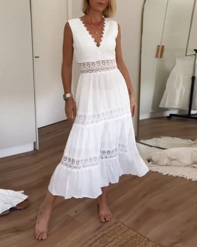 Alexa - Blonde V-Hals Cami Jurk
