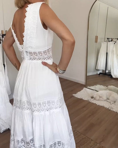 Alexa - Blonde V-Hals Cami Jurk