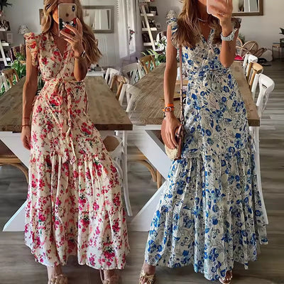 Dahlia - Bloemen Maxi Jurk
