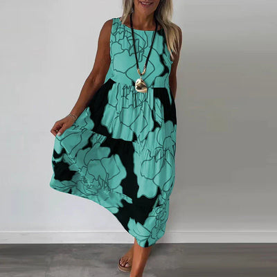 CAITLYN - Mouwloze Maxi Jurk