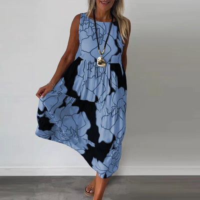 CAITLYN - Mouwloze Maxi Jurk