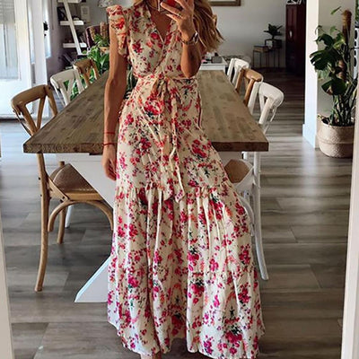 Dahlia - Bloemen Maxi Jurk