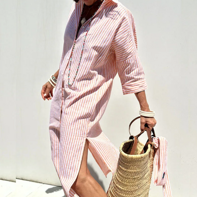 Signe - Chic gestreepte skjortekleed