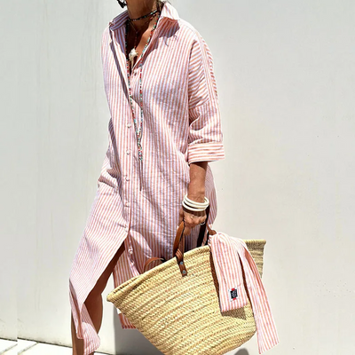 Signe - Chic gestreepte skjortekleed