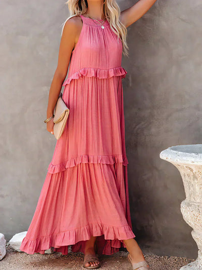 Emilia - Halternek Ruffle Maxi Jurk