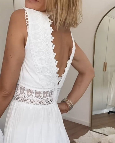 Alexa - Blonde V-Hals Cami Jurk