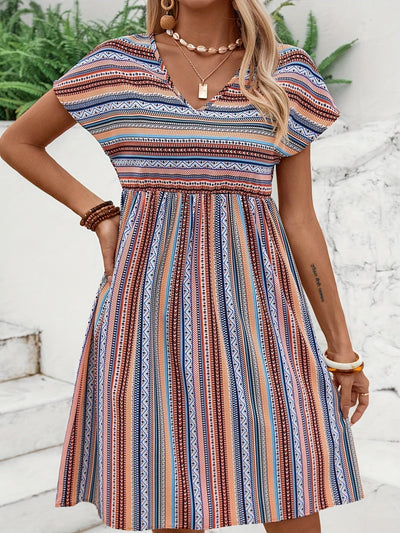Agnes - Gestreepte Boho Stijl Jurk