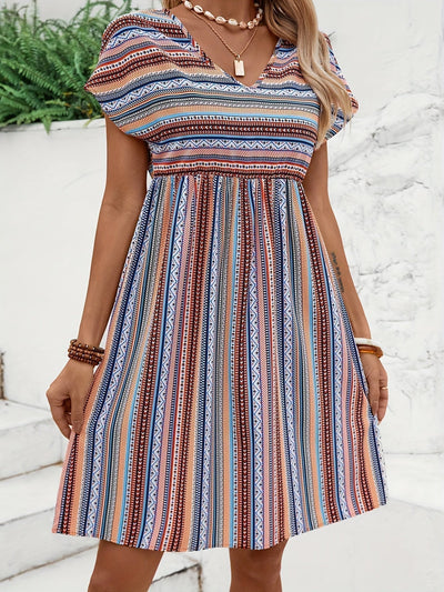 Agnes - Gestreepte Boho Stijl Jurk