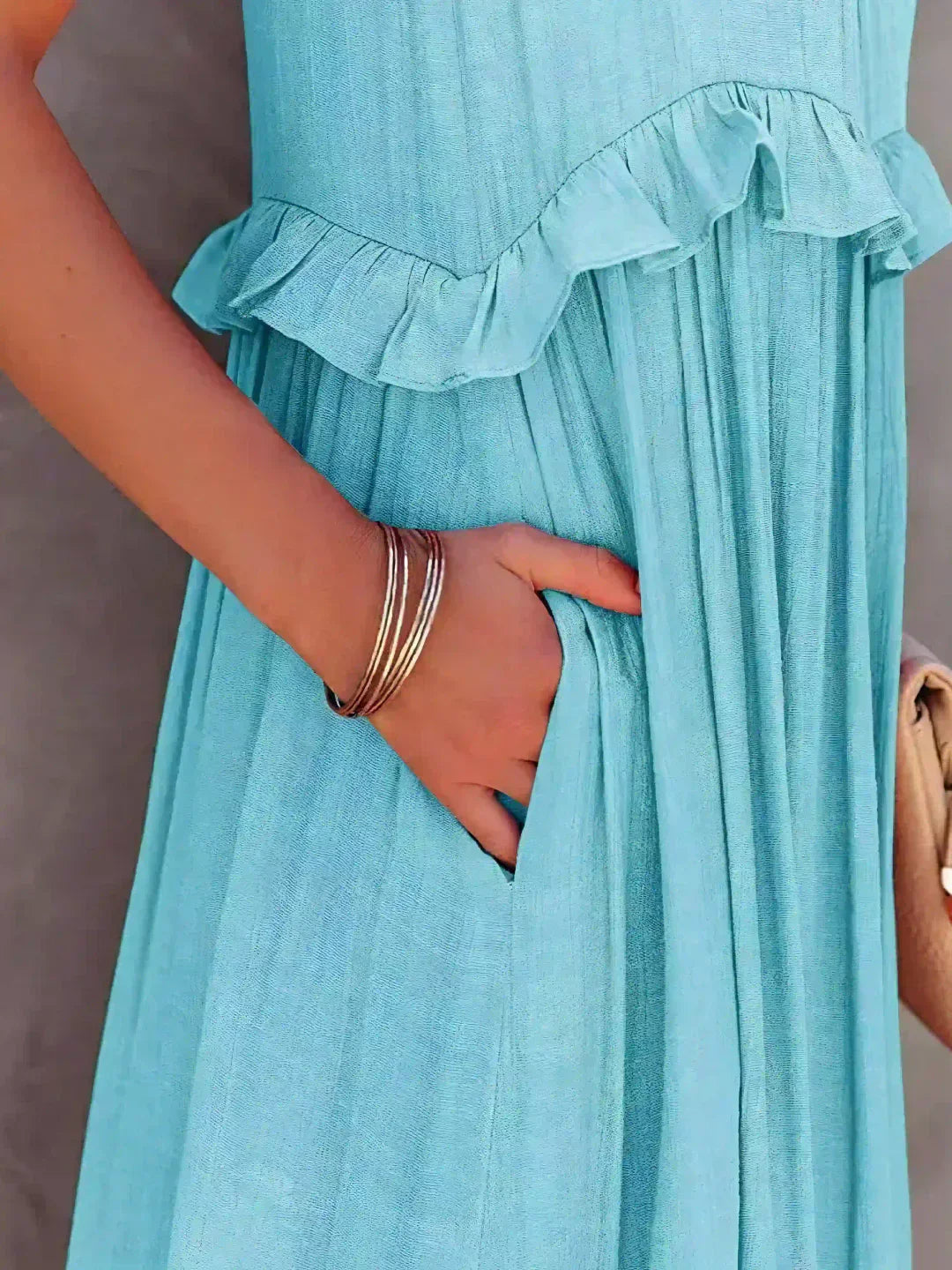 Emilia - Halternek Ruffle Maxi Jurk