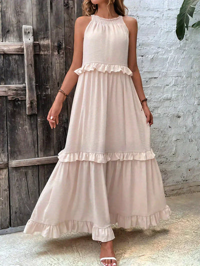 Emilia - Halternek Ruffle Maxi Jurk