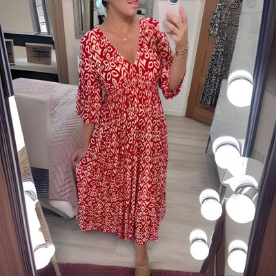 Astrid - Boho-geprinte jurk