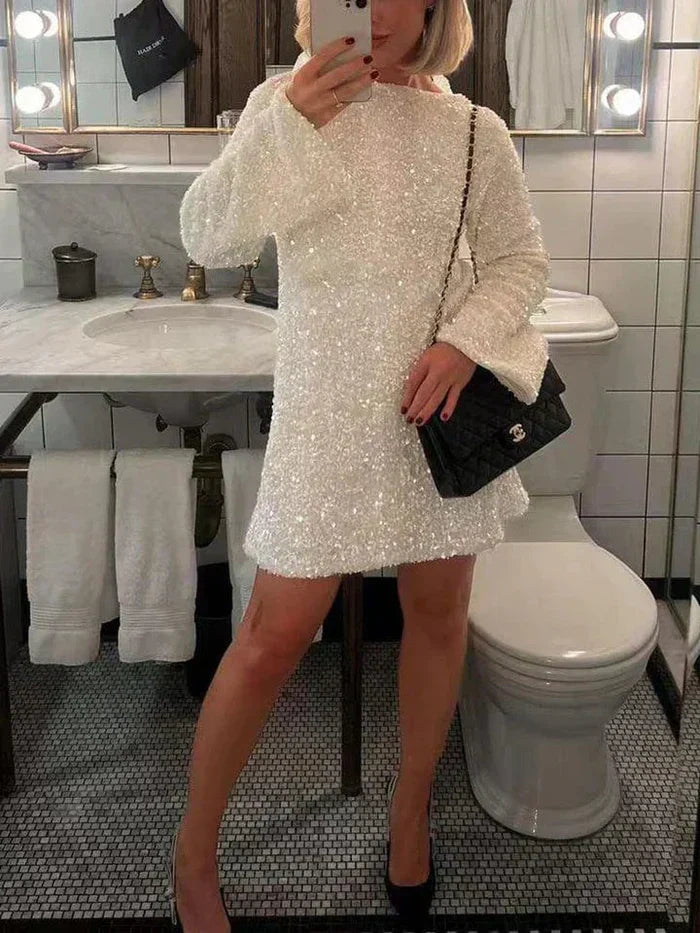 Rowena - Glamoureuze Pailletten Strikjurk