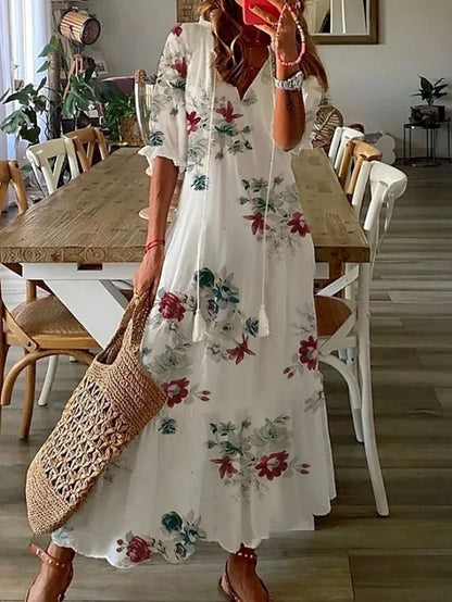Sidsel | Elegante Boho-jurk met buikbedekking